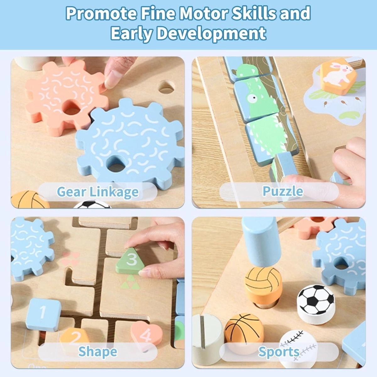 Double Sided Wooden Busy Board - 2 years+