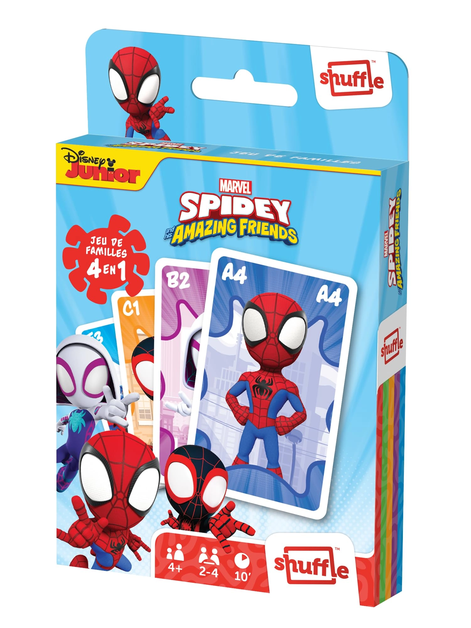 Shuffle Spidey and His Extraordinary Friends: 4 Games in 1 - Card Game (French)
