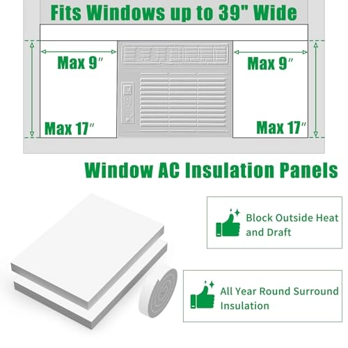 Window Air Conditioner Side Panels - fits most window air conditioners from 5,000 to 22,000 BTU
