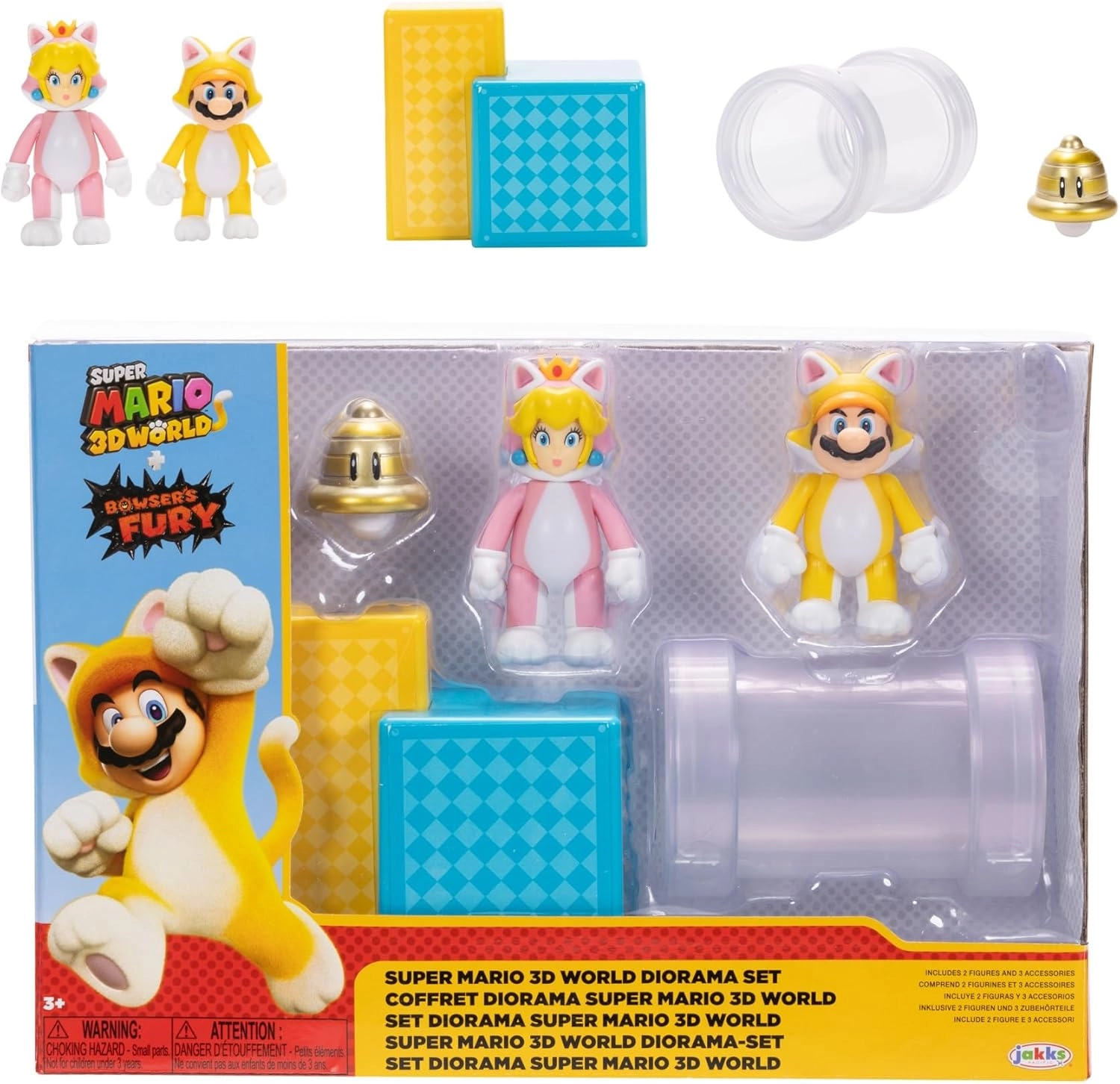 COLOR LAND CHILDRENS TOYS CENTER LLC Cat Mario + Cat Peach - 3D World (192995424340)
