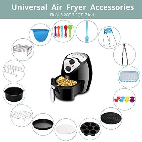 Air Fryer Accessories - Silicone Stainless Steel 15PCS