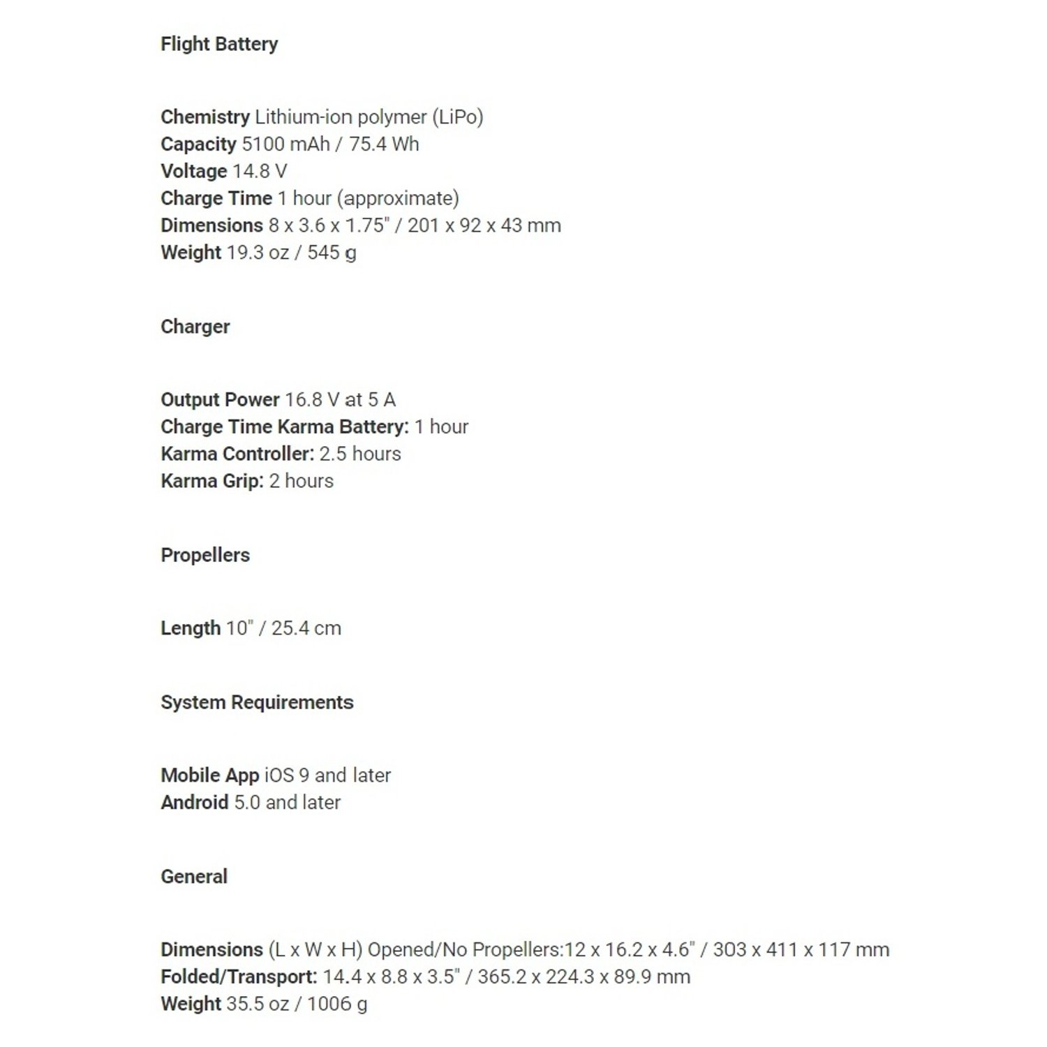 Karma Quadcopter - Up to 20 minutes 1000 m + HERO5 Black