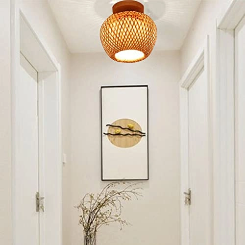 Bamboo Flush Ceiling Light