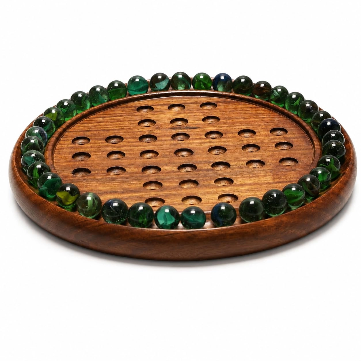 Vriksha Kraft Solitaire Marble Game - Wood 33 Marble balls