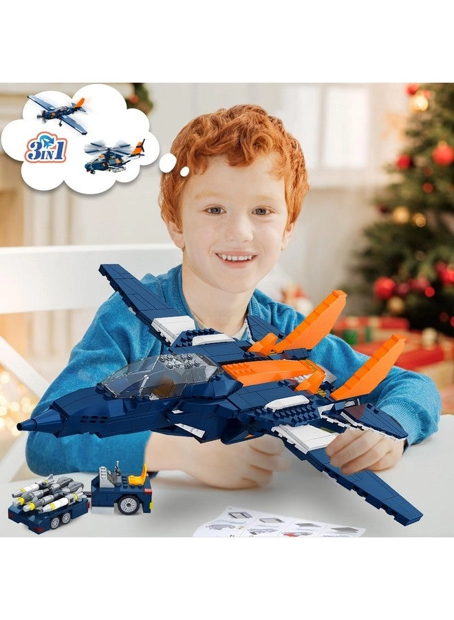 Fighter Jet Plane + Military Propeller Aircraft Gunship + Vehicle Rocket Launcher Speedboat