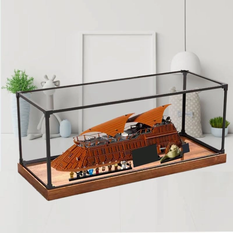 Clear Acrylic Display Case for Lego SW 75397 - 32.67x11.81x11.81in. Black Bottom+alloy Edge