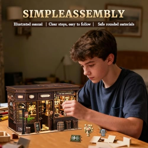 Miniature Tavern 3D Wooden Puzzle (AW03-001) - 1 pcs, LED