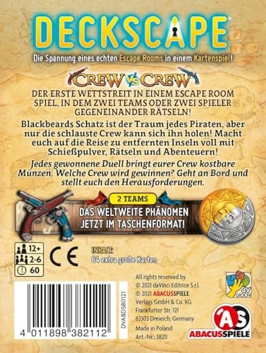 Deckscape - Crew vs Crew - The Pirate Island - Card Game (German)