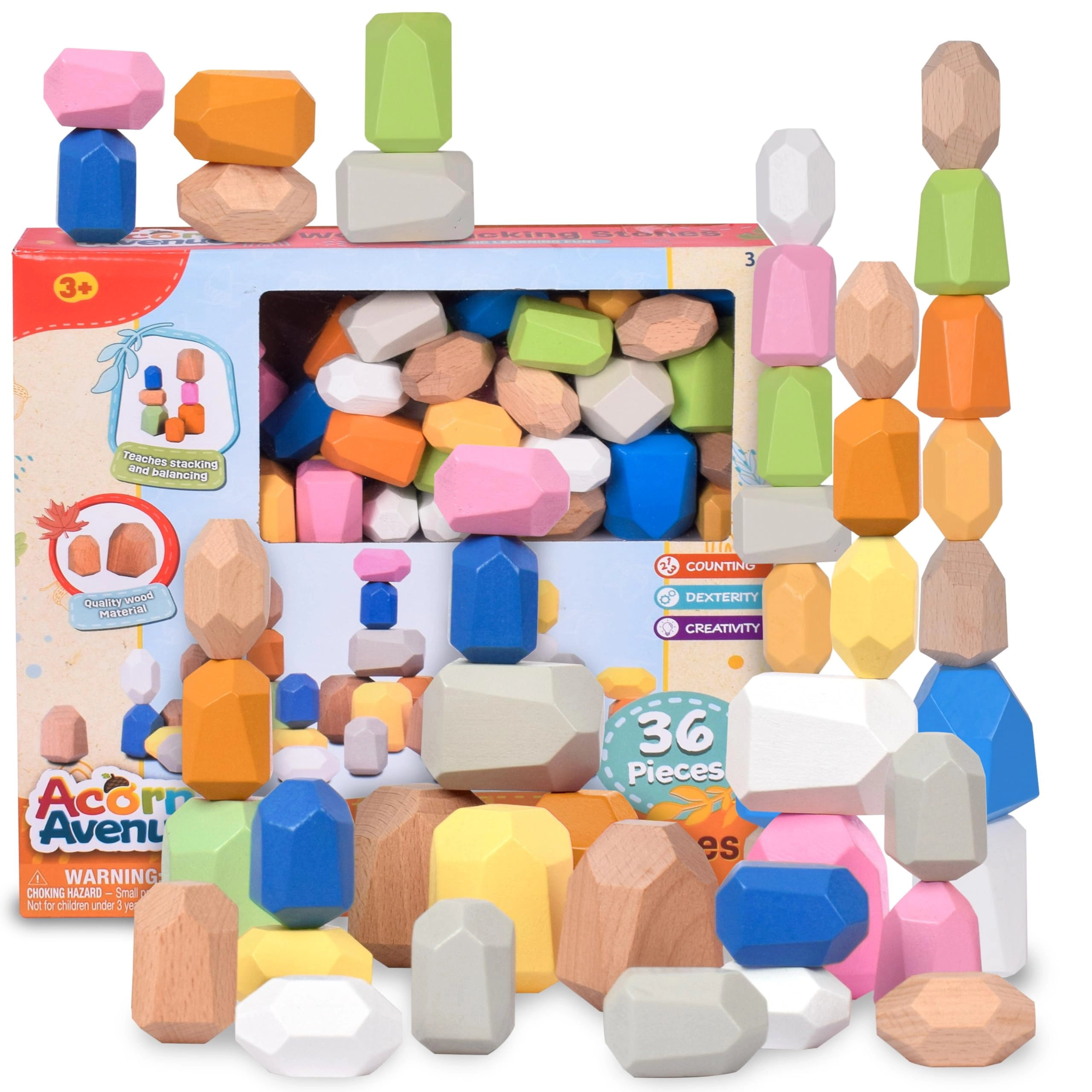 Sunny Days Entertainment Acorn Ave Stacking Blocks - 36 pcs