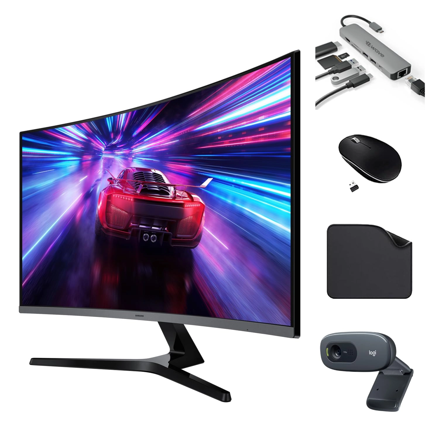 Samsung Essential Monitor S3 - 1920x1080 pixels 32 Inches + 7-in-1 Hub + Webcam + Mouse + Mousepad