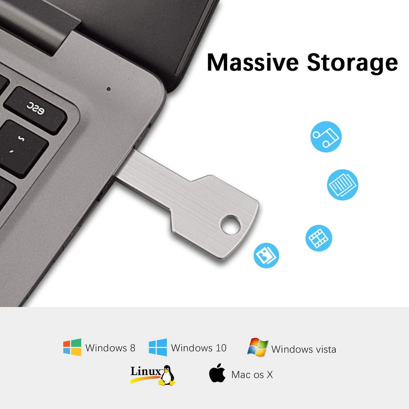 Key Shape USB Flash Drive - USB2.0 64GB
