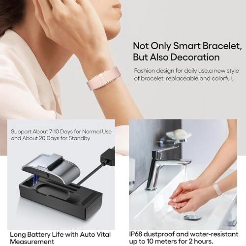 Smart Bracelet - Pink Gold IP68 Waterproof