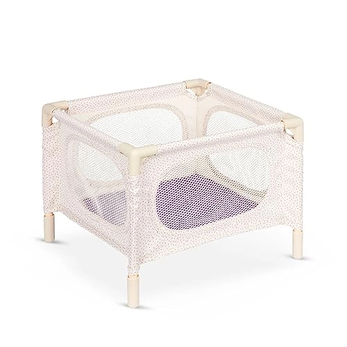 Baby Doll - 14-Inch Blue Eyes + High Chair - Removable Tray + Playpen + Jogger Stroller - Foldable Canopy Ages 2+