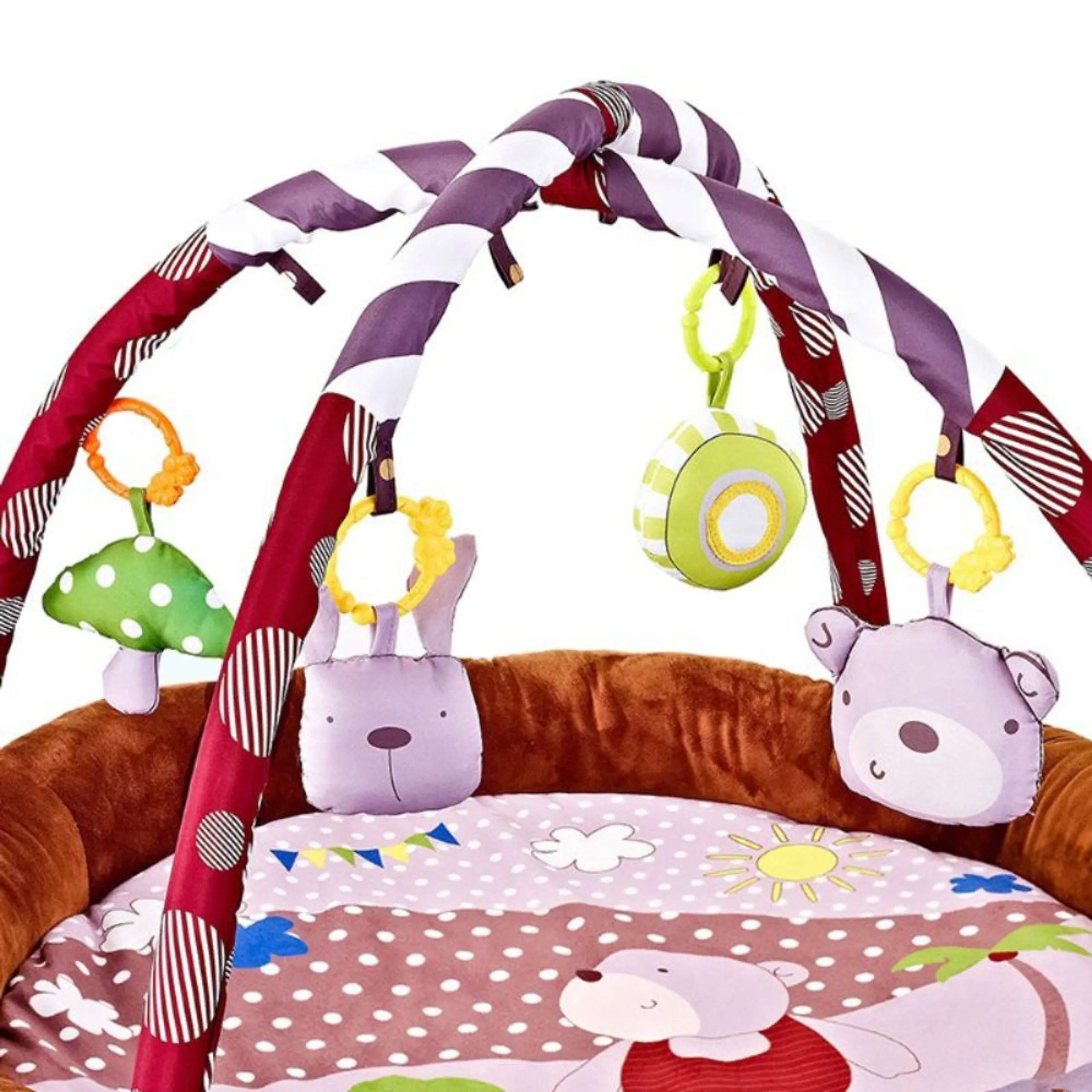 Baby Round Comfy Play Mat & Activity Gym - Suitable for 0 months & above