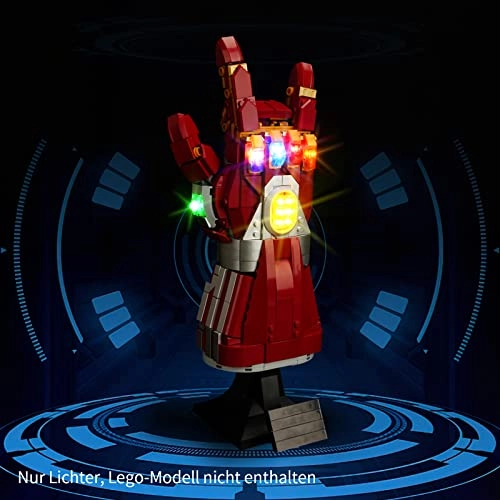 LED Light Kit - Plastic Marvel 1 for LEGO Iron Man Nano Gauntlet 76223