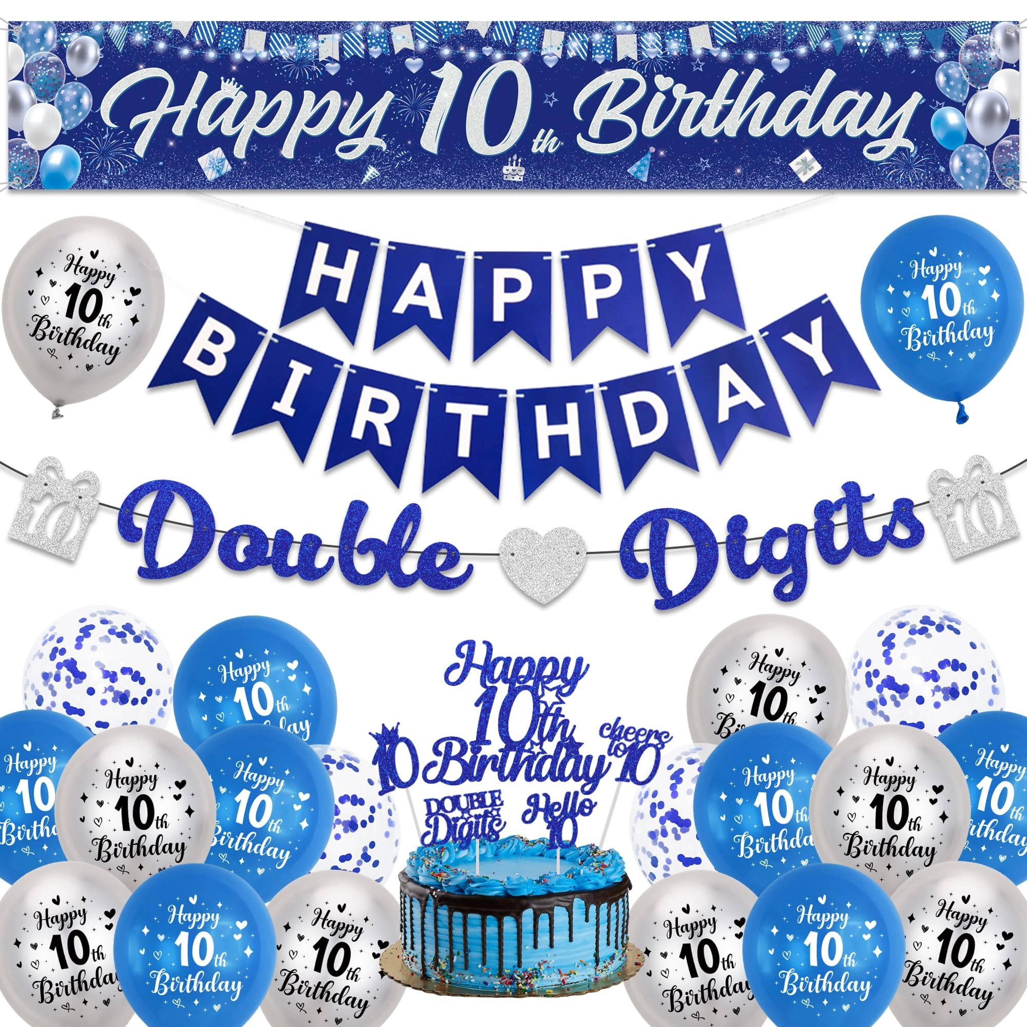 10th Birthday Decorations - 44.0 Count Birthday