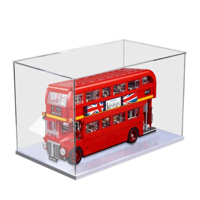 HCAEIOFJ Display Case for Lego Creator 10258 - 40x15x20cm White Bottom