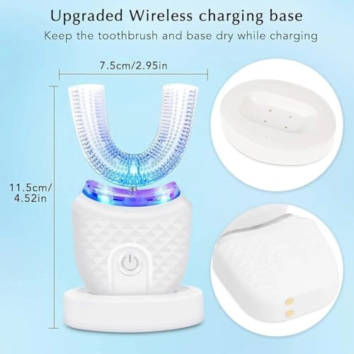 U shape Ultrasonic toothbrush - 360° Silicone 300mAh Rechargeable