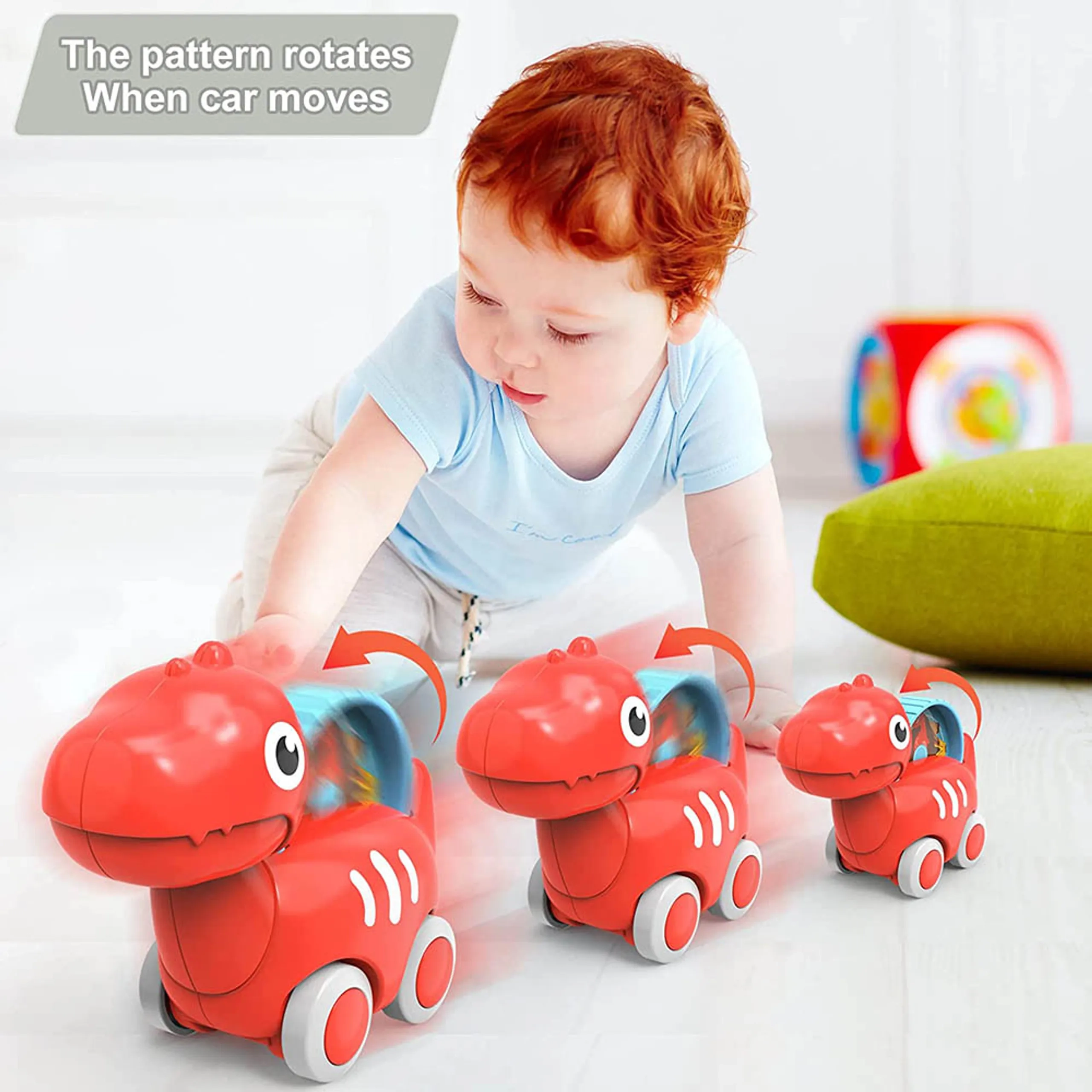 Baby Dinosaur Push and Pull Toy with Wheels