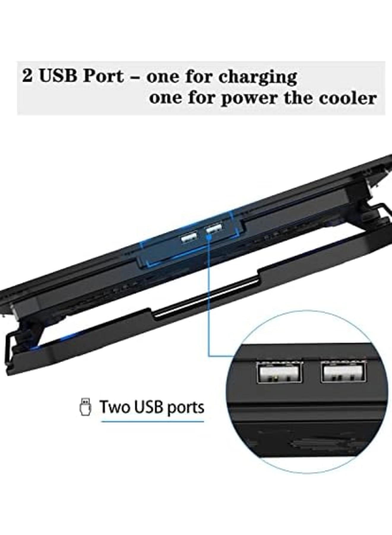 Laptop Cooling Pad - 2 Quiet Big Fans 7-16 Inch