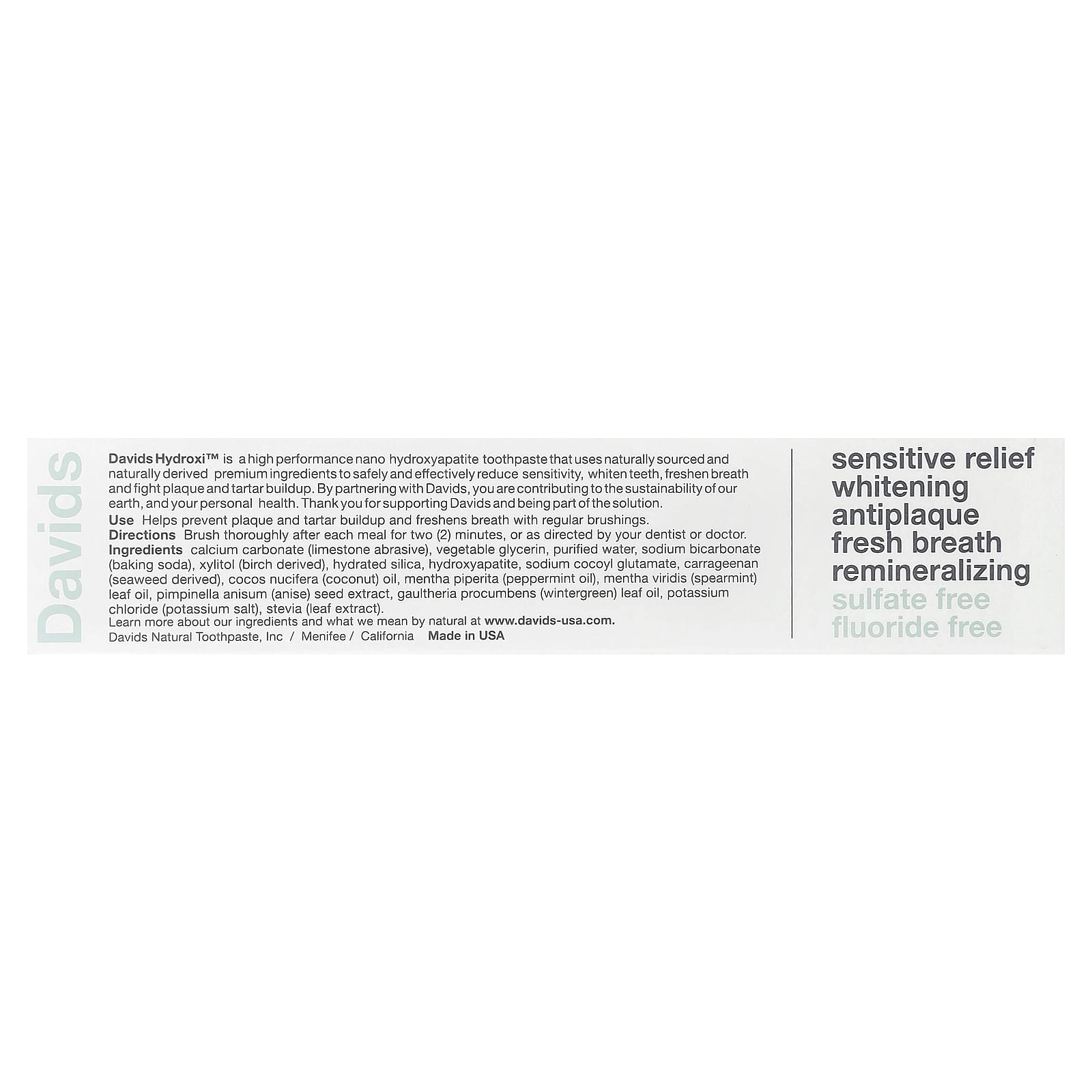Hydroxi Sensitive + Whitening Natural Peppermint Toothpaste 113 g
