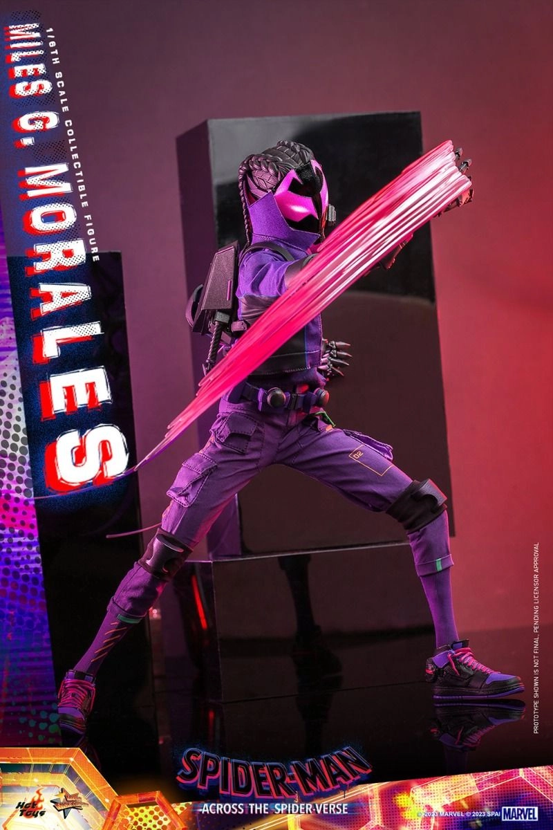 Miles G Morales - Spider-Man: Across the Spider-Verse Sixth Scale Action Figure - LED light-up Prowler gauntlets