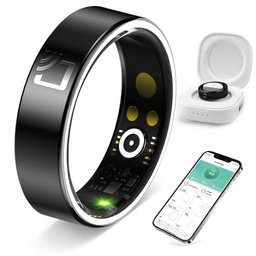 Ceramic Touch Smart Ring - Heart Rate Blood Oxygen 5ATM Waterproof