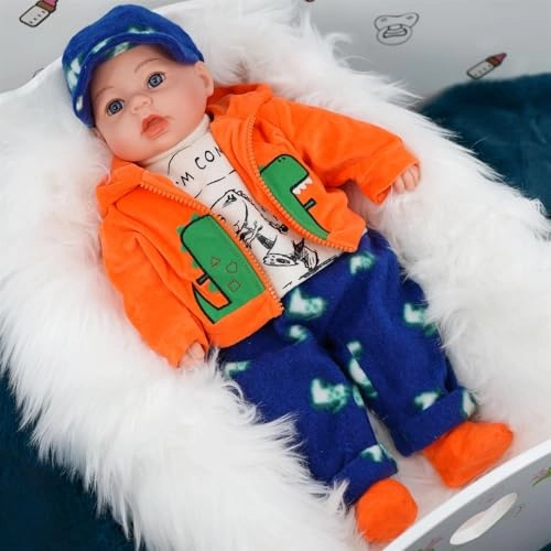 Baby Doll - 46cm Grey With Cap 16 Baby Sounds