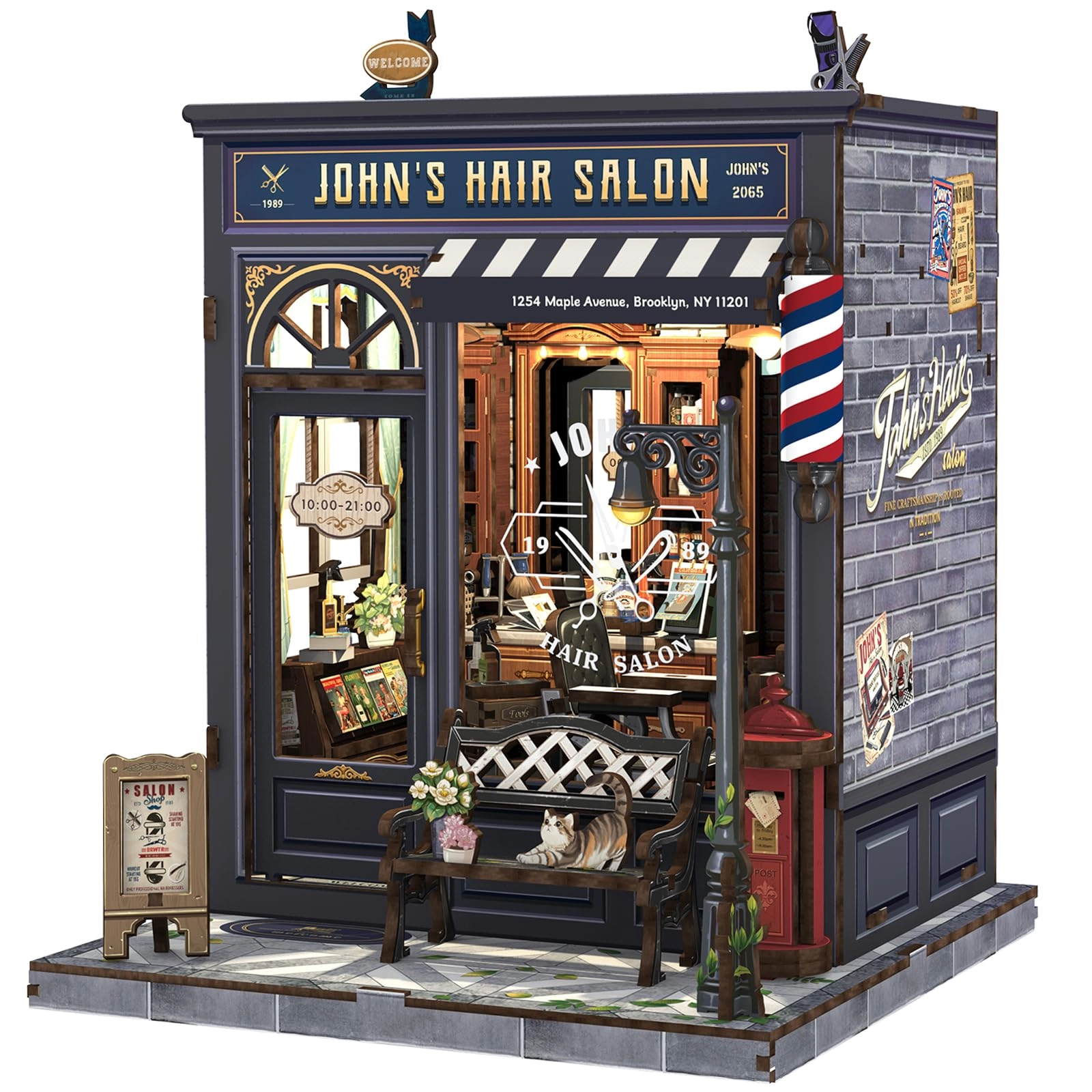 Fsolis Book Nook Kit - John's Hair Salon 1:12