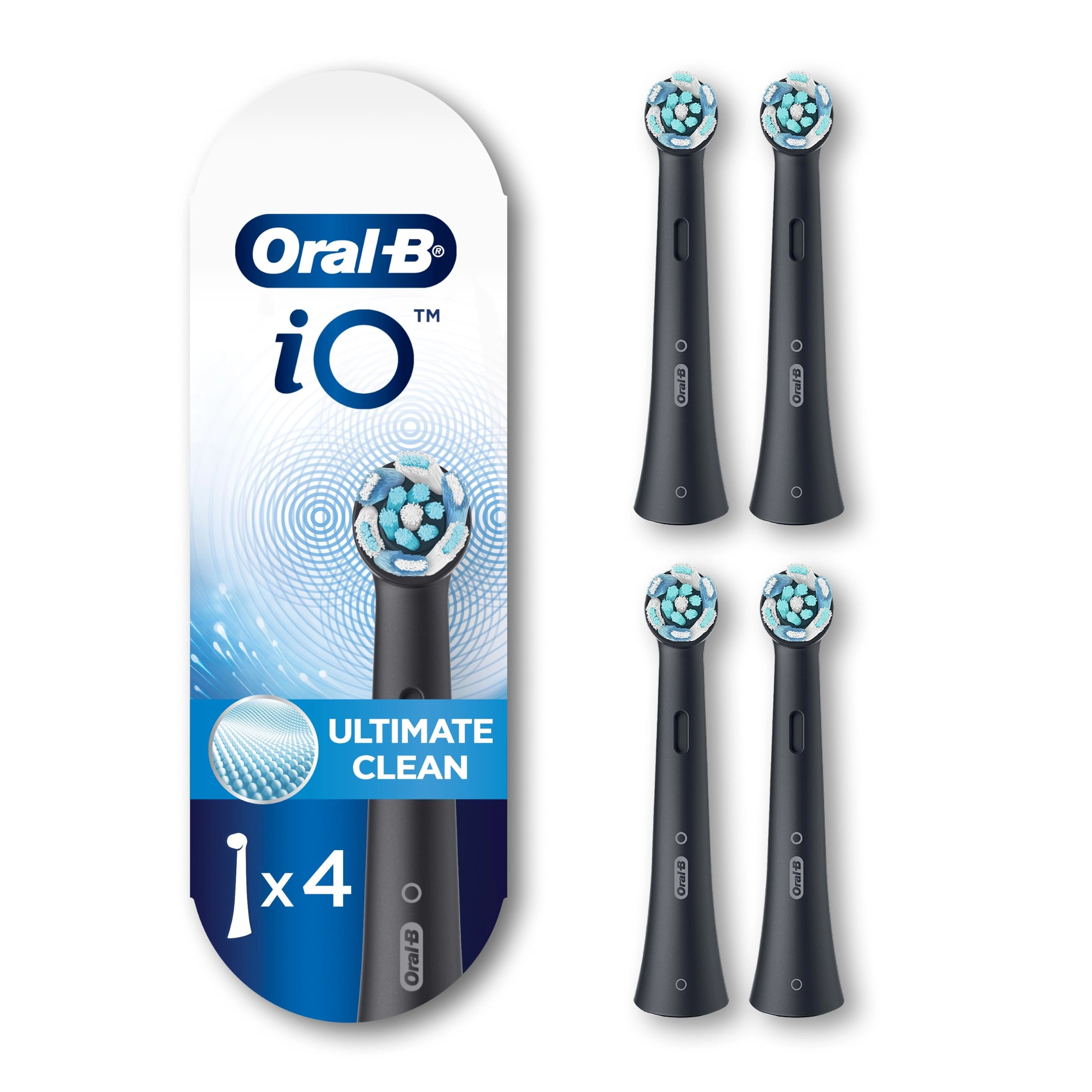 iO Series Ultimate Clean Replacement Brush Head - Black 4 Count