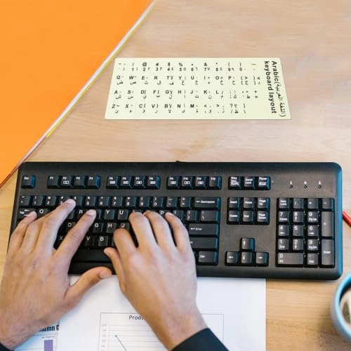 Keyboard Sticker - 1 Sheet Arabic English Glow in the Dark