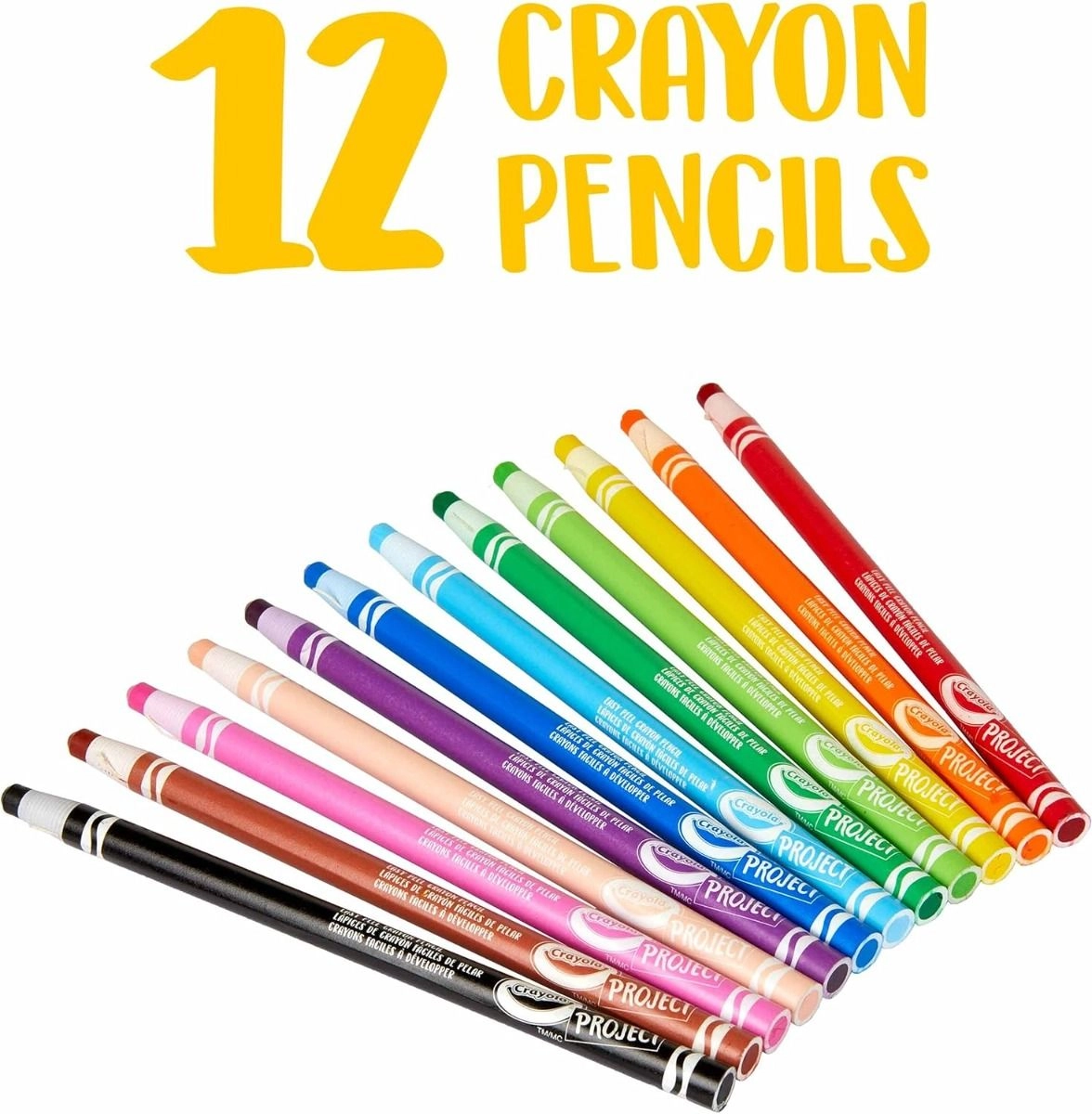 Easy Peel Crayon Pencils - 12pcs