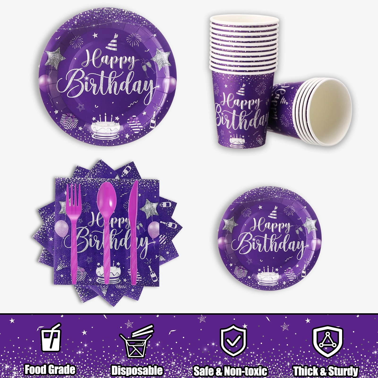 171 Pcs Happy Birthday Party Supplies