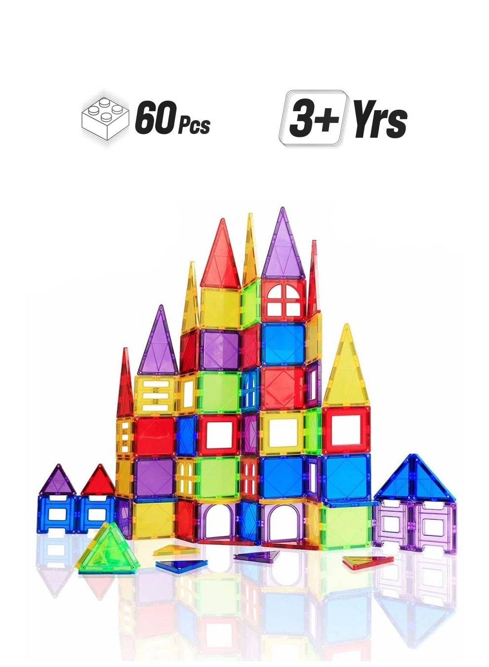 Magnetic Building Blocks - 60 pcs