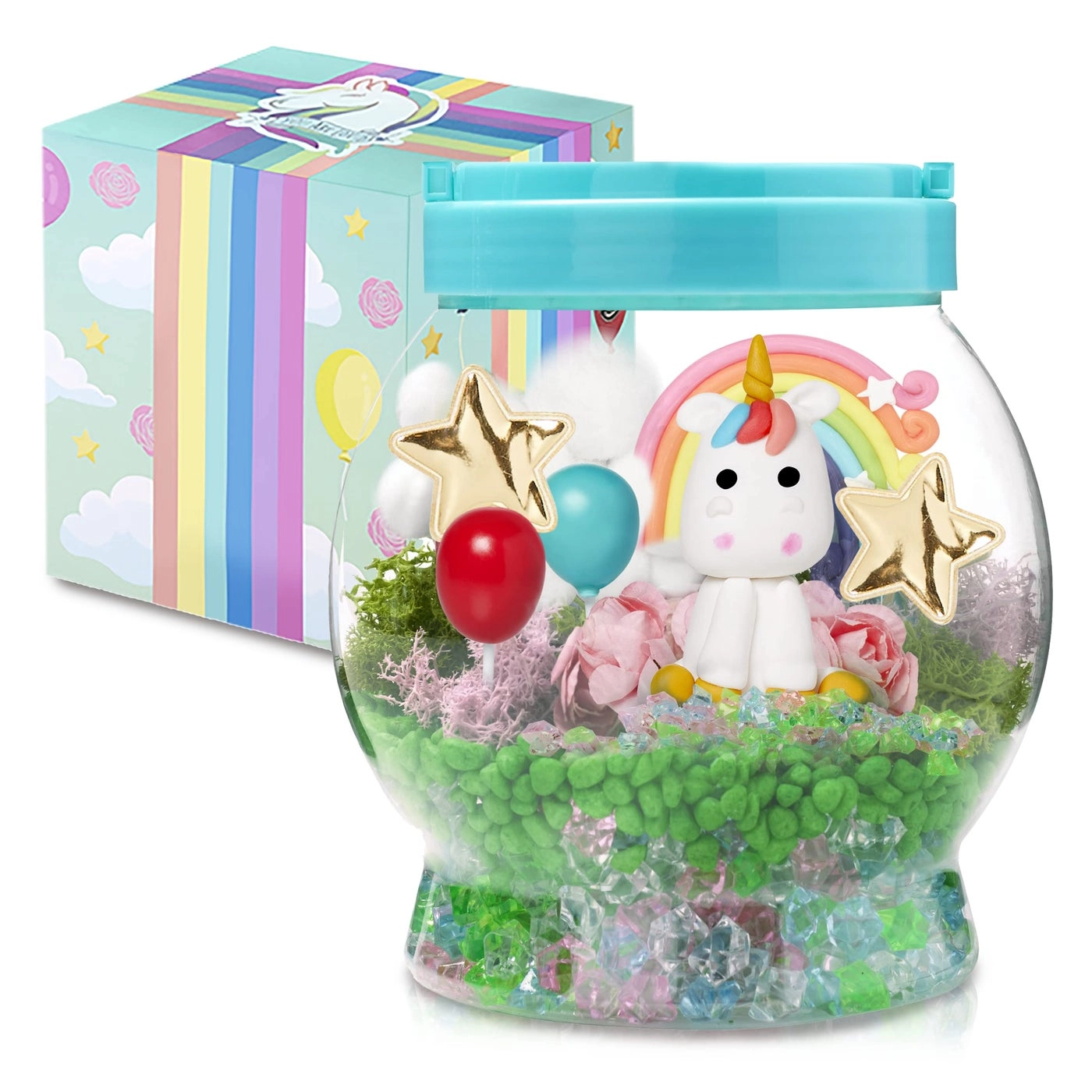 The Memory Building Company Light-Up Unicorn Terrarium Kit - 4+ years
