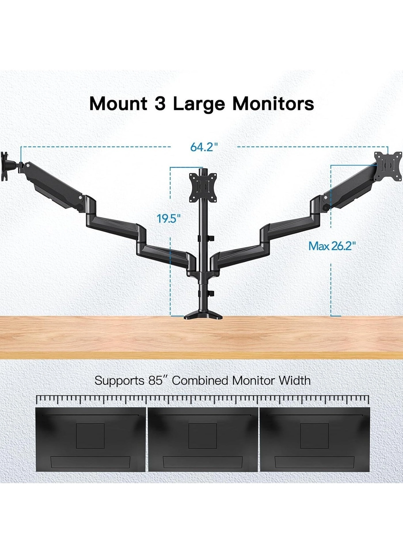 Triple Monitor Mount - 3 24”-32”