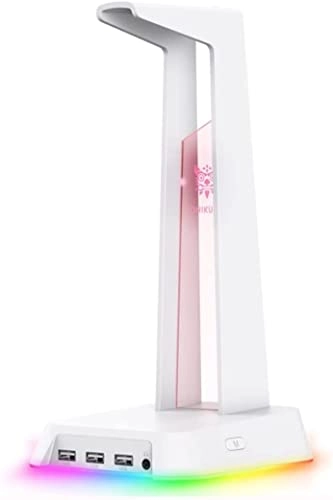 Headphone Stand for Computer Headphones - RGB 3 x USB 3.5mm Jack