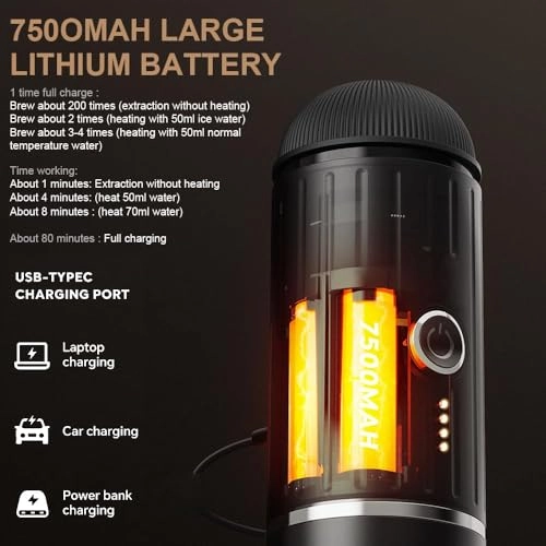 Electric Portable Coffee Maker - 80ml NS Pods and Ground Coffee