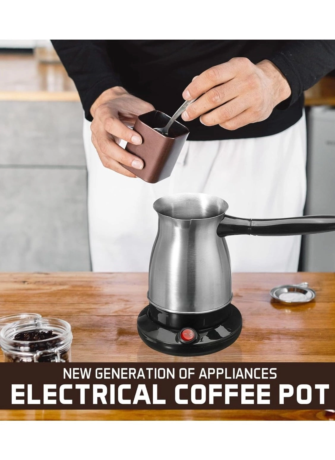 Generic Stainless Steel Coffee Machine, Turkish Coffee Maker, Electric Coffee Maker Coffee Maker, Mocha Maker, Turkish Mocha Cooker, Cezve Made of Stainless Steel, 600 ml Capacity