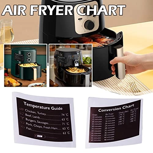 Air Fryer Conversion Chart Sticker - high quality polymeric vinyl 1pcs*Temperature Guide/1pcs*Conversion chart
