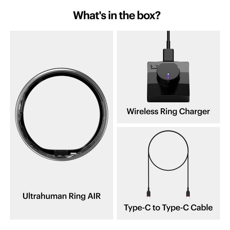 Ring AIR - Size 9 Space Silver 6 Days Battery Life