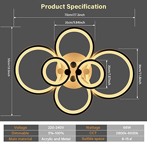 LED Ceiling Light - 2800-6000K Dimmable