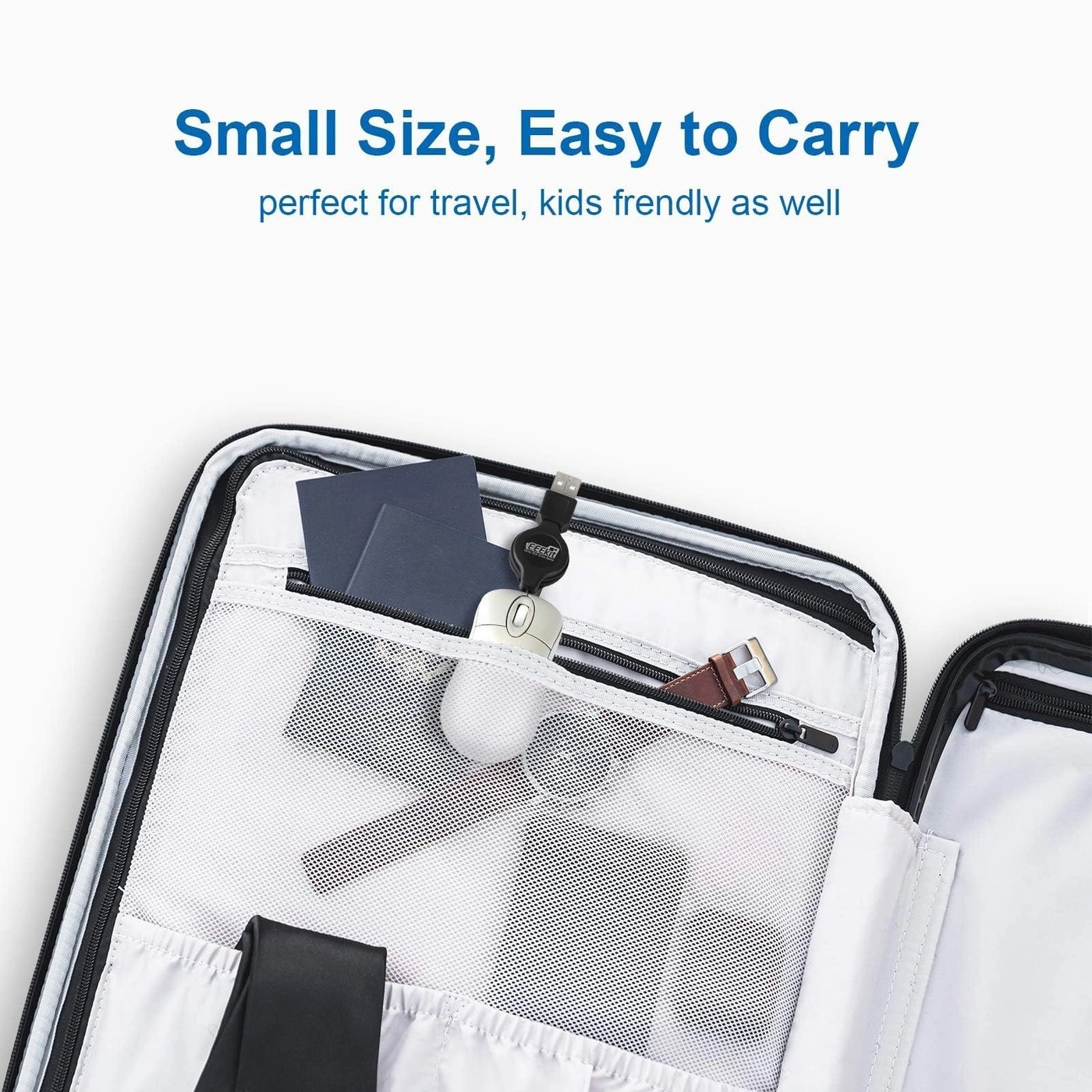 Mini Retractable Cable Wired USB Optical Mouse - USB Wired