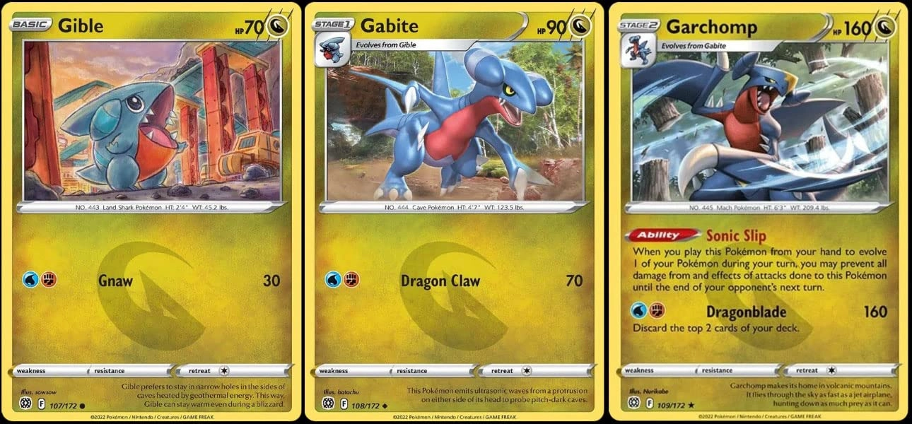 Pokémon Garchomp 109/172 Brilliant Stars - 3pcs