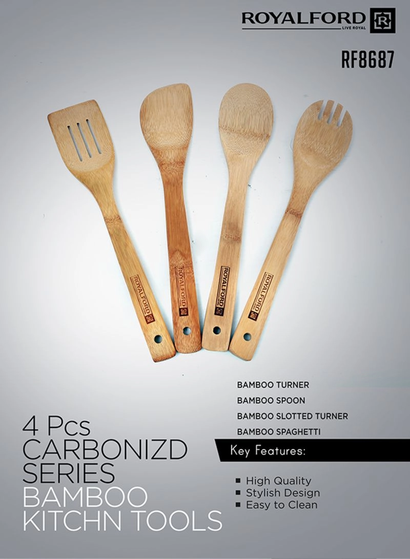 Carbonized Bamboo Kitchen Tools - 4-Piece