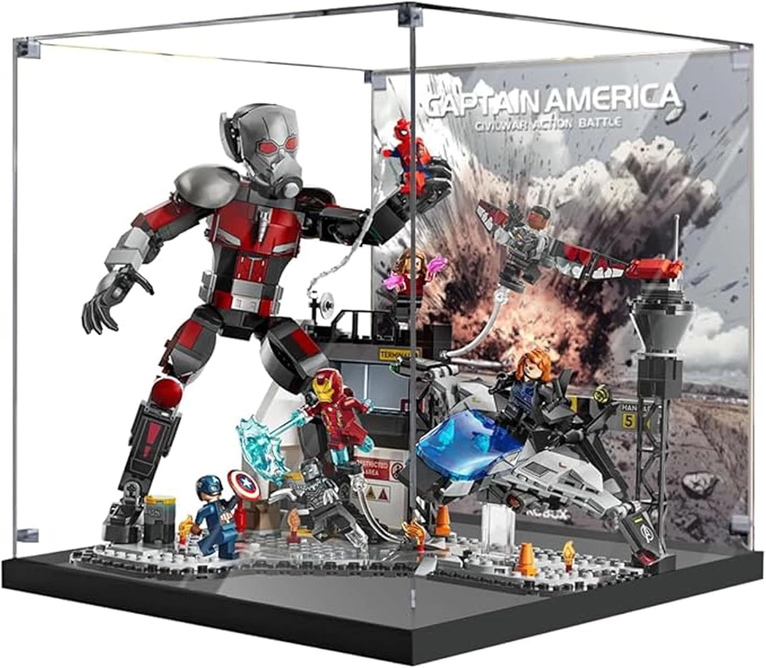 OYTOCLKU Acrylic Clear Display Box - Civil War Battle Scene for LEGO 76314 3mm thickness