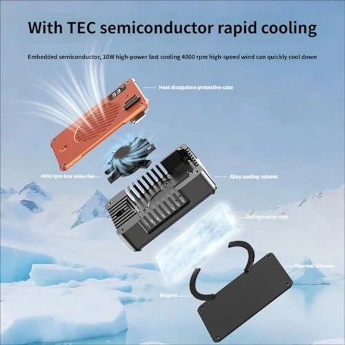 Magnetic Cooling Fan - 10W 4000RPM Temperature Display
