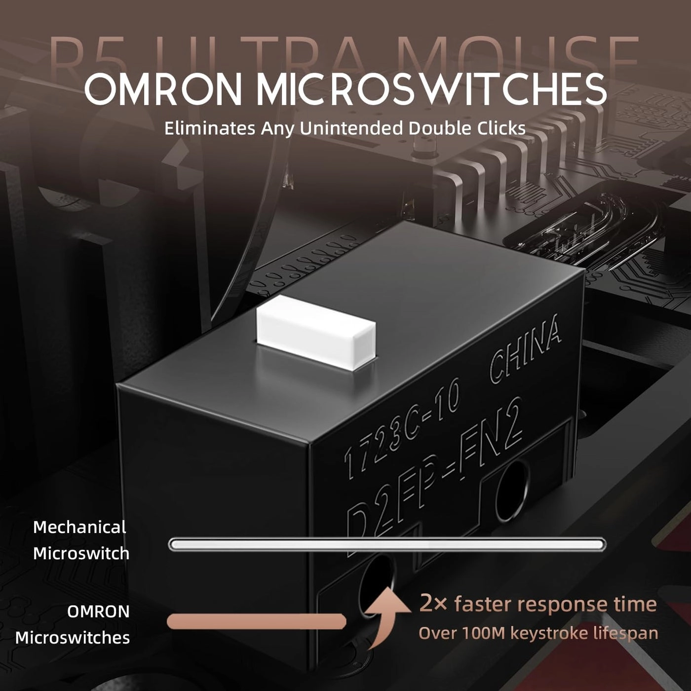 R5Ultra 8K Carbon Fiber Gaming Mouse - 2.4G Wireless Bluetooth USB