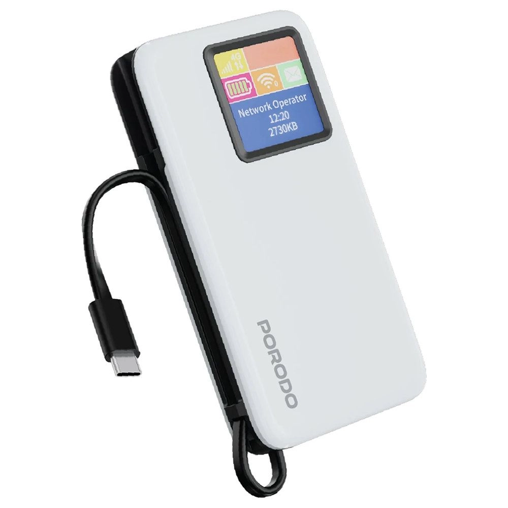 Porodo 4G Lte Pocket Router - 300Mbps Wi-Fi 6