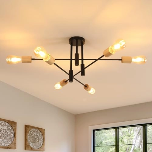 Industrial Chandelier - 6 Lights E27 72 cm